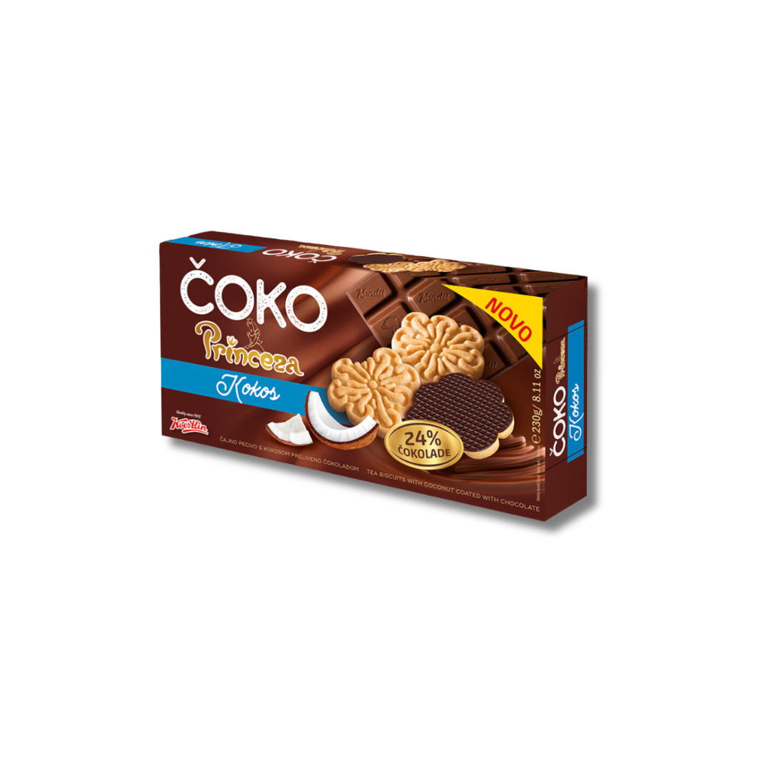 Koestlin Choco Princeza Coconut Biscuits 230 g